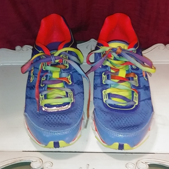 Fila NEON Rainbow Memory Foam Turbo Fuel Running Shoes EUC - Picture 1 of 8